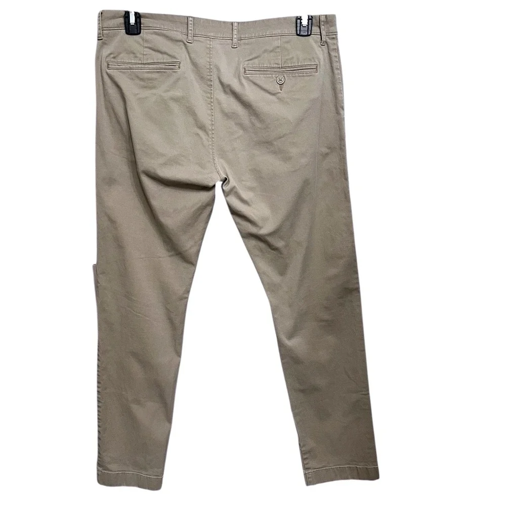 J. Crew 484‎ Slim Stretch Chino Pants Mens W33 L32 Khaki Tan Flat Front